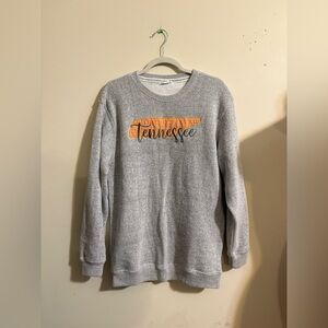 University of Tennessee crewneck sweatshirt orange gingham state embroidered Med